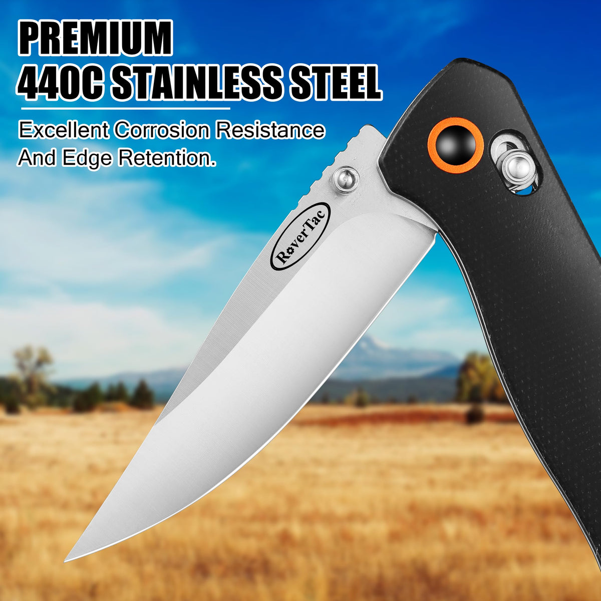 RoverTac folding knife in Axis Lock operation for secure locking
