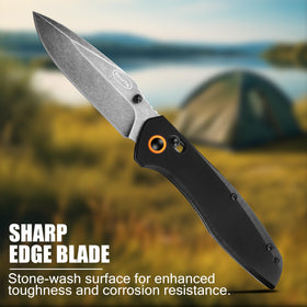 RoverTac axis-lock knife for safe one-handed deployment.