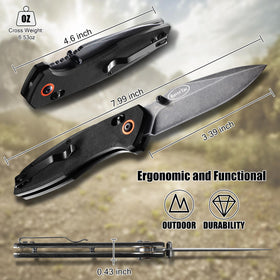 RoverTac pocket knife with G10 handle for secure grip.