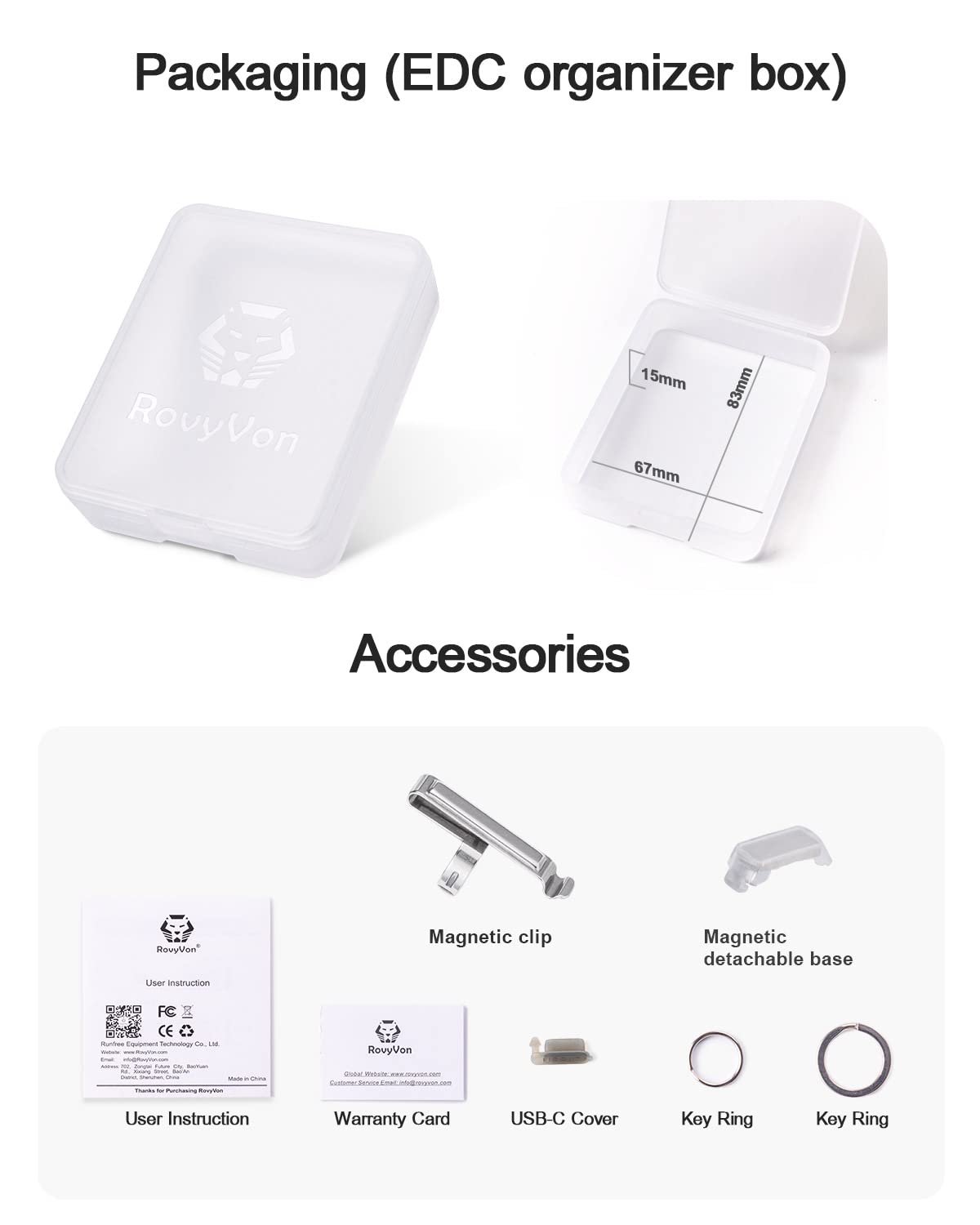 RovyVon Aurora A8 compact keychain design for daily carry.