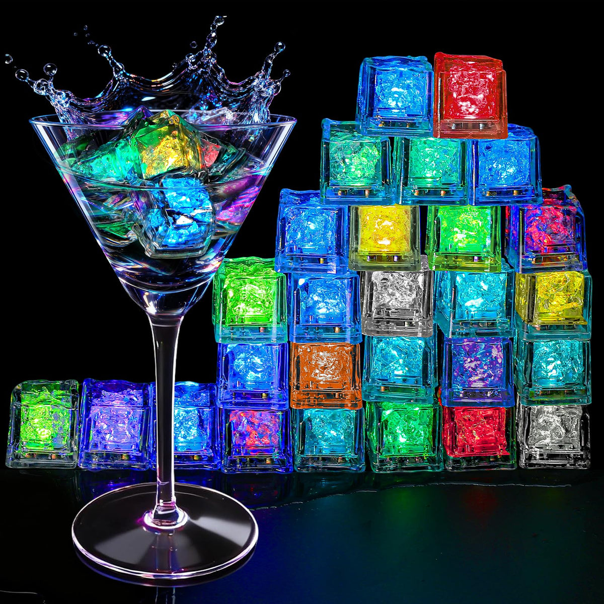 RowinsyDD light-up ice cubes glow in drinks to elevate party ambiance.