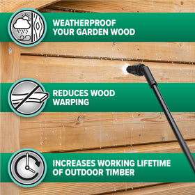 Roxil Wood Sealer Liquid brush application shows easy, even sealing on decks.
