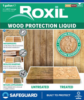 Roxil Wood Sealer Liquid clear coat maintains natural color without tint.