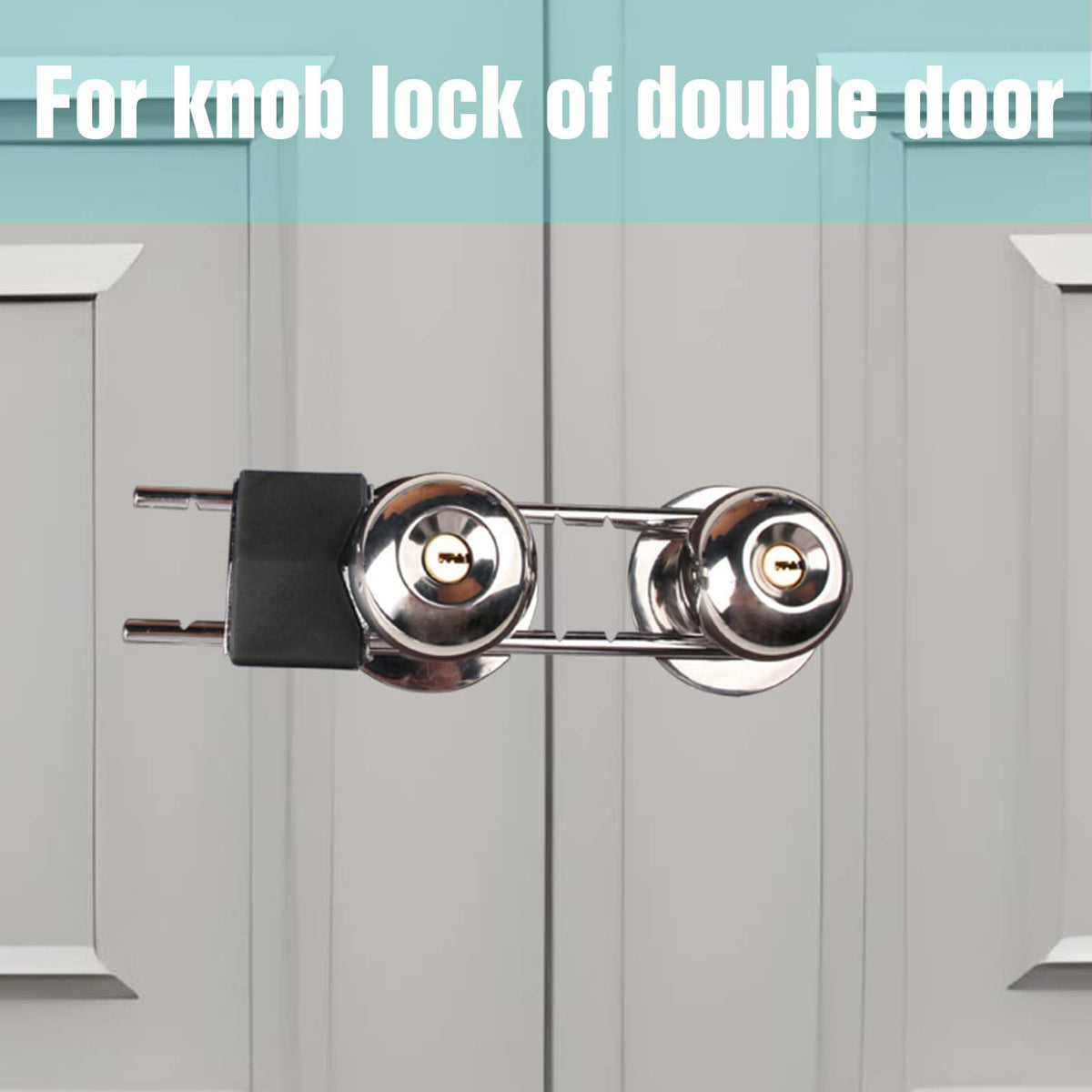 ROZEKEAN adjustable-sliding-bar fit image illustrating compatibility with French doors
