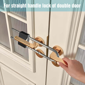 ROZEKEAN double door locking bar installation demonstrates adjustable fit