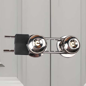 ROZEKEAN French door lock bar front view showing sturdy all-metal construction for security