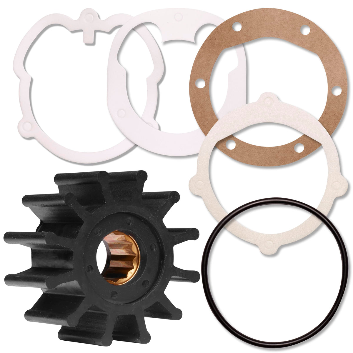 RPS water pump impeller Johnson 09-1027B closeup showing blade detail and fit