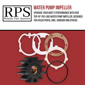 RPS water pump impeller Volvo Penta 3.0 57mm diameter view for precise fit