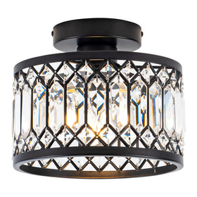 Rpzloila crystal ceiling light with black frame creates a bright, elegant sparkle in contemporary rooms.