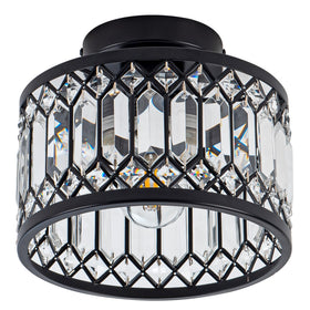Rpzloila crystal shade close-up showcases clear facets that reflect colorful light.