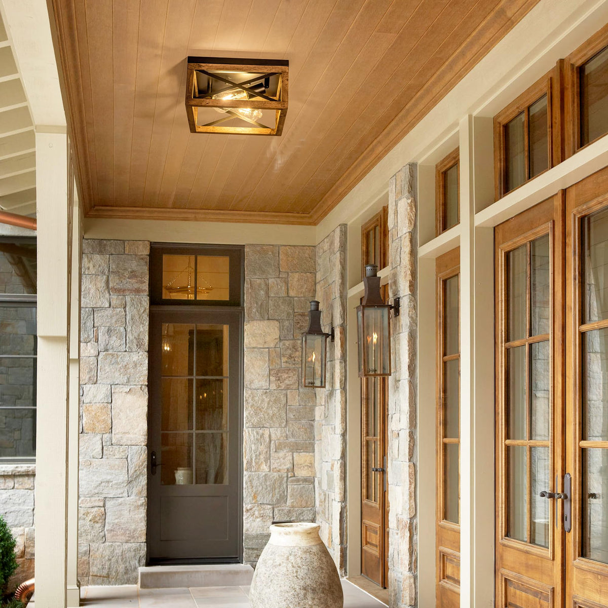 Rpzloila entryway ceiling light with wood detail enhances foyer atmosphere