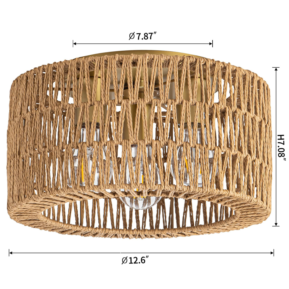 Rpzloila woven rattan shadows create a 360° pattern on walls