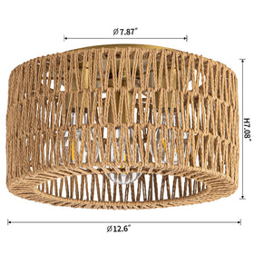 Rpzloila woven rattan shadows create a 360° pattern on walls