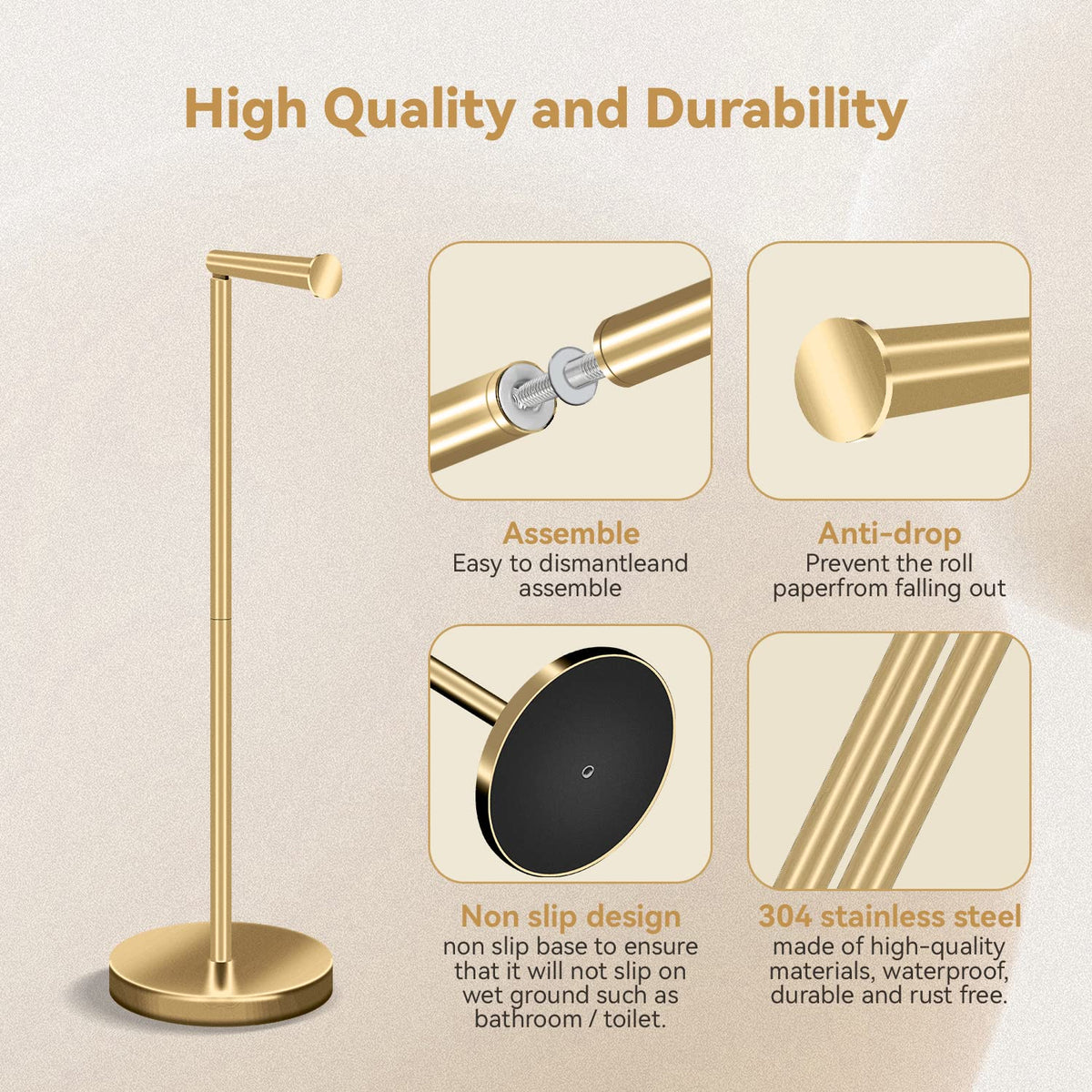RRM stand features a 15 cm roller arm compatible with most roll sizes.
