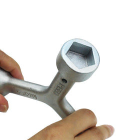 Silver finish offers a clean professional look for utility access tools.