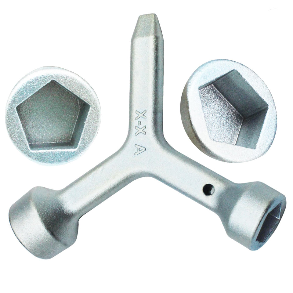 Rsoise MKF2 triangular curb box key opens meter lids with ease.