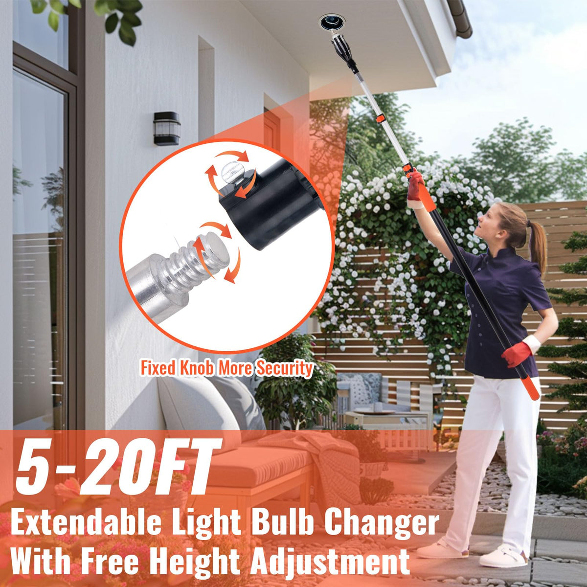 RSYEKU suction cup head securing bulbs without ladders
