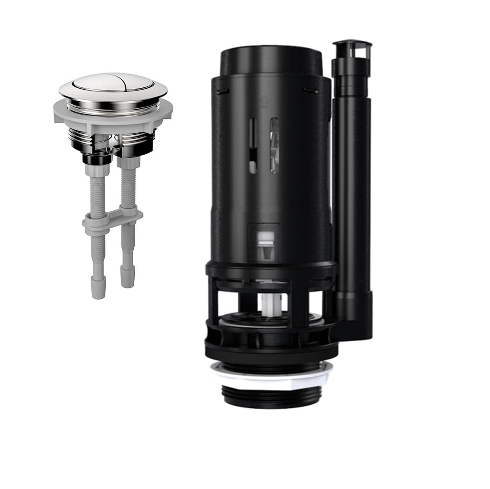R&T 3-Inch Dual Flush Valve with Top Push Button in action for quick repairs.