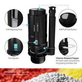 R&T ghost-flush elimination helps quieter bathroom usage.