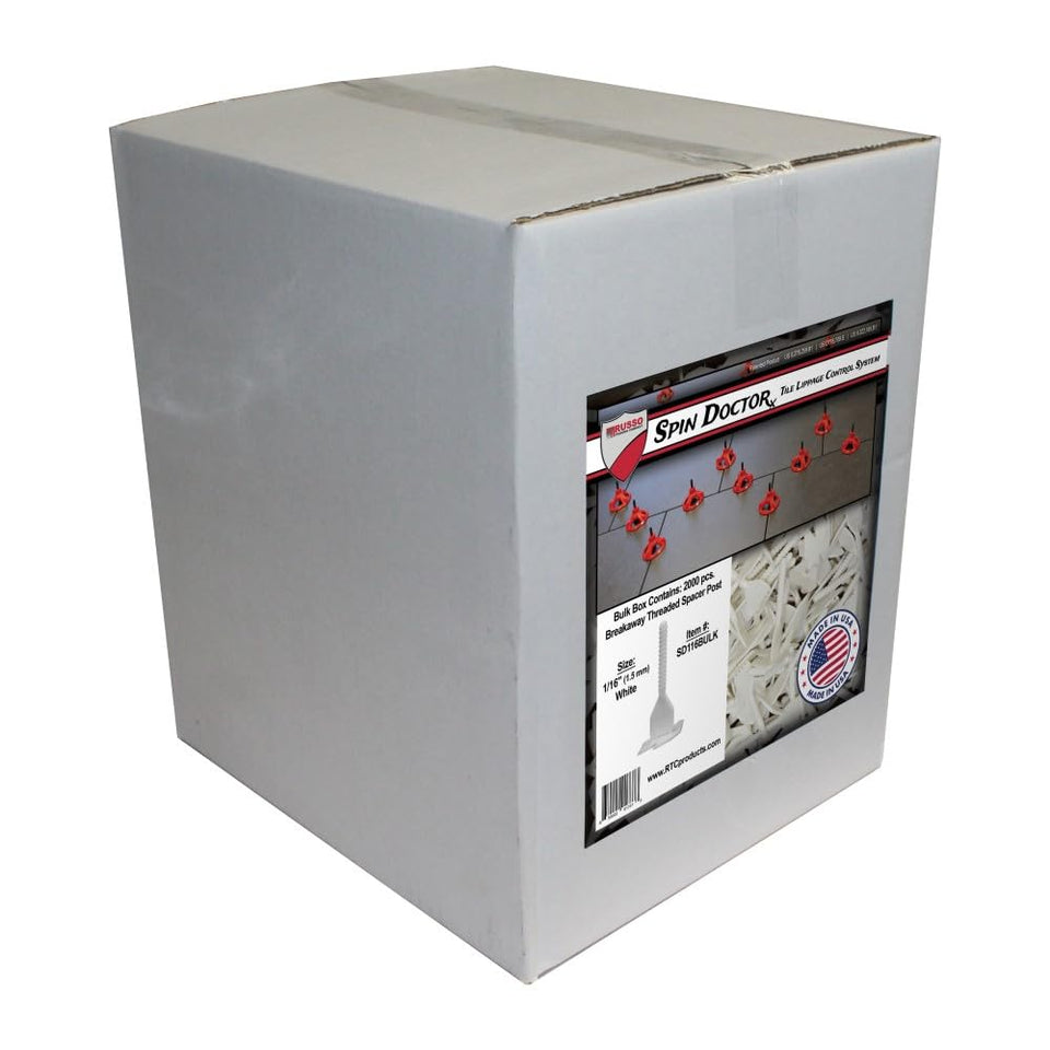RTC Spin Doctor baseplates 1/16 inch enabling precise tile spacing and level joints.
