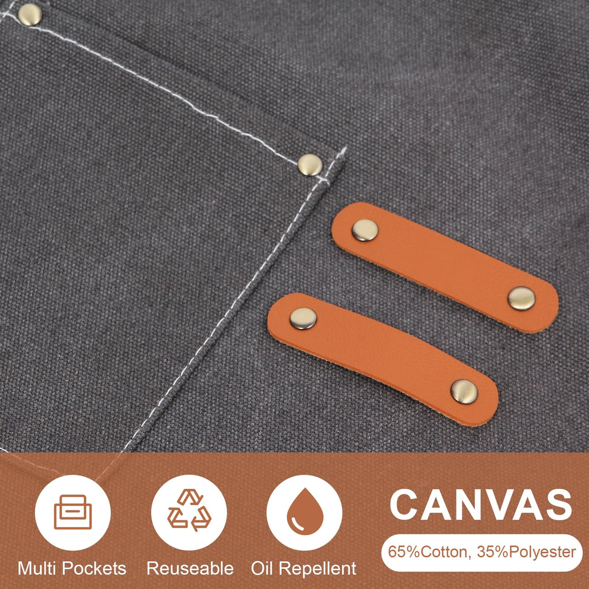 Rtcimoic apron water-resistant canvas simplifies daily cleanup after long shifts.