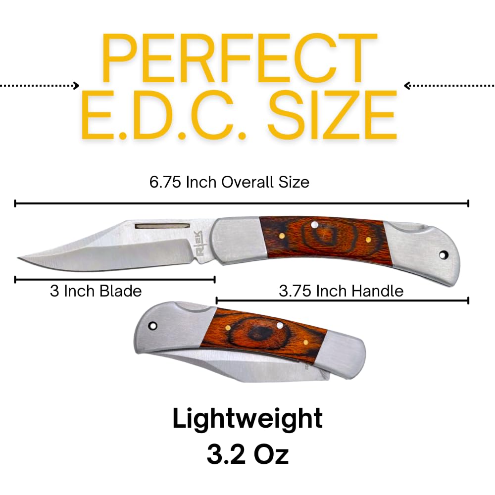 Rtek knife open showing clip-point blade for precise detail work.