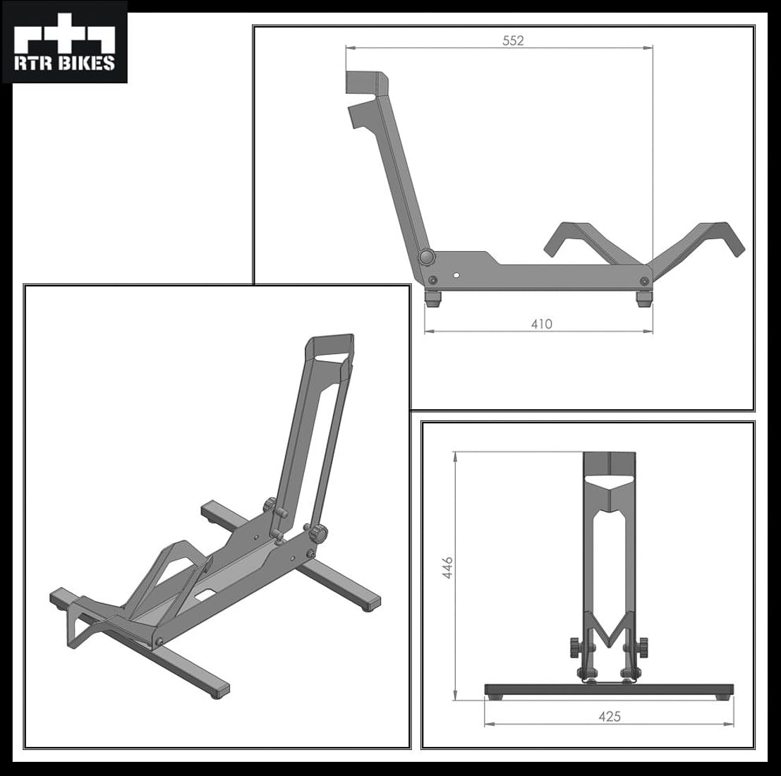 RTR BIKES Brutus supports heavy bikes up to 66 lbs for secure storage.