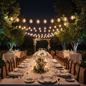 RTTY versatile lighting suitable for backyard gatherings and intimate evenings.