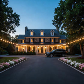 RTTY connectable outdoor lighting for larger spaces