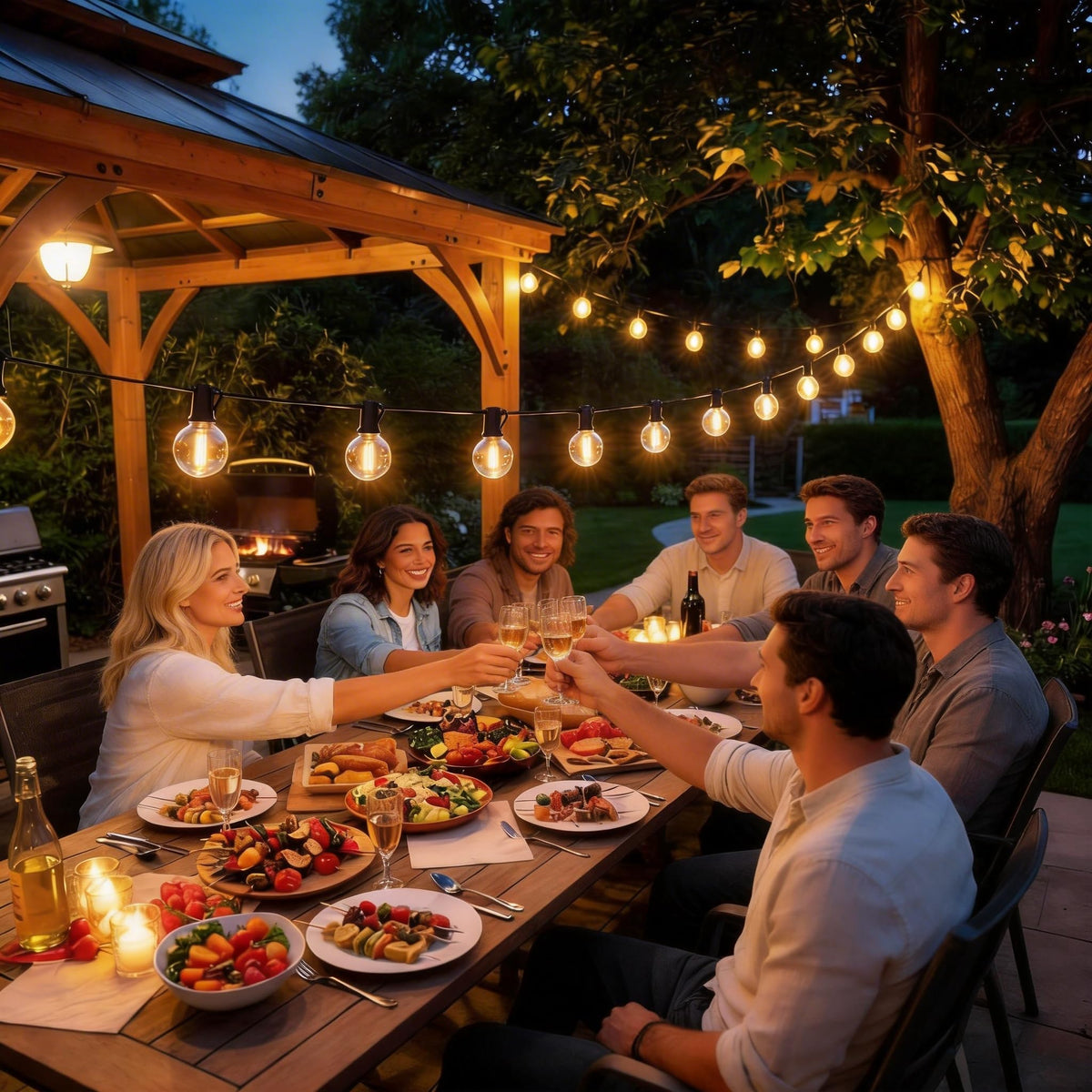 RTTY Warm 2700K glow adds Edison-style charm to evenings outdoors.