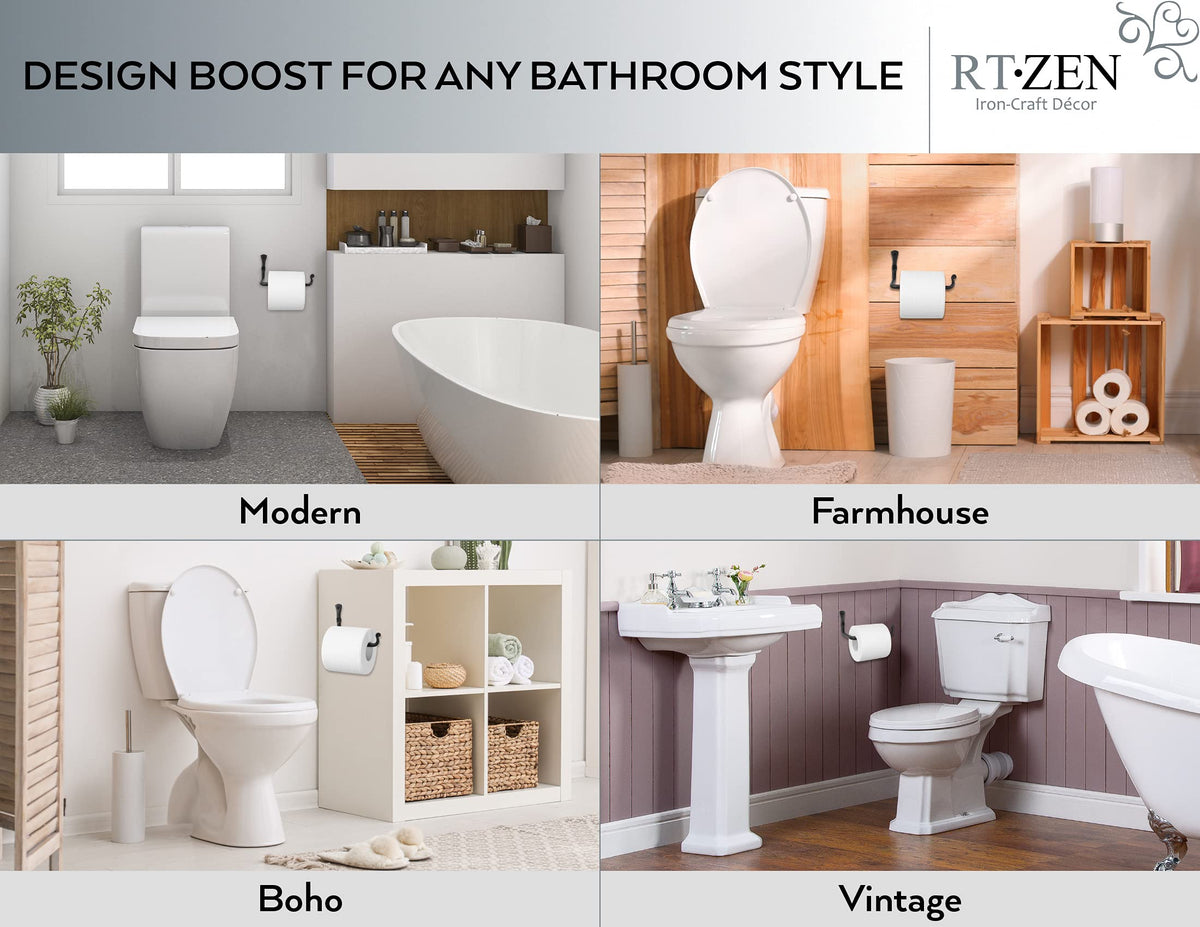 RTZEN toilet paper holder wall mount bracket detail demonstrates secure attachment and durability.