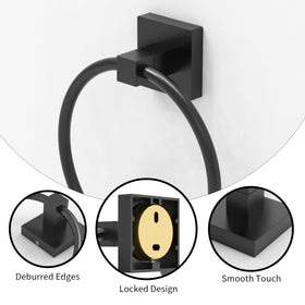 Ruacq heavy-duty stainless steel towel ring designed for long-lasting use.