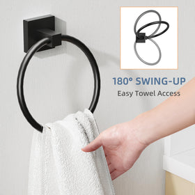 Ruacq towel ring features a silent gasket for quiet operation.