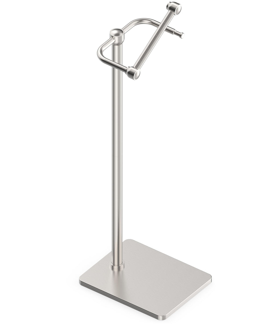 Ruacq post-pivoting design stand eases toilet paper placement.