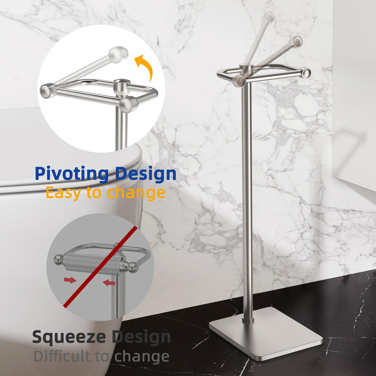Ruacq weighted base provides stable freestanding support.