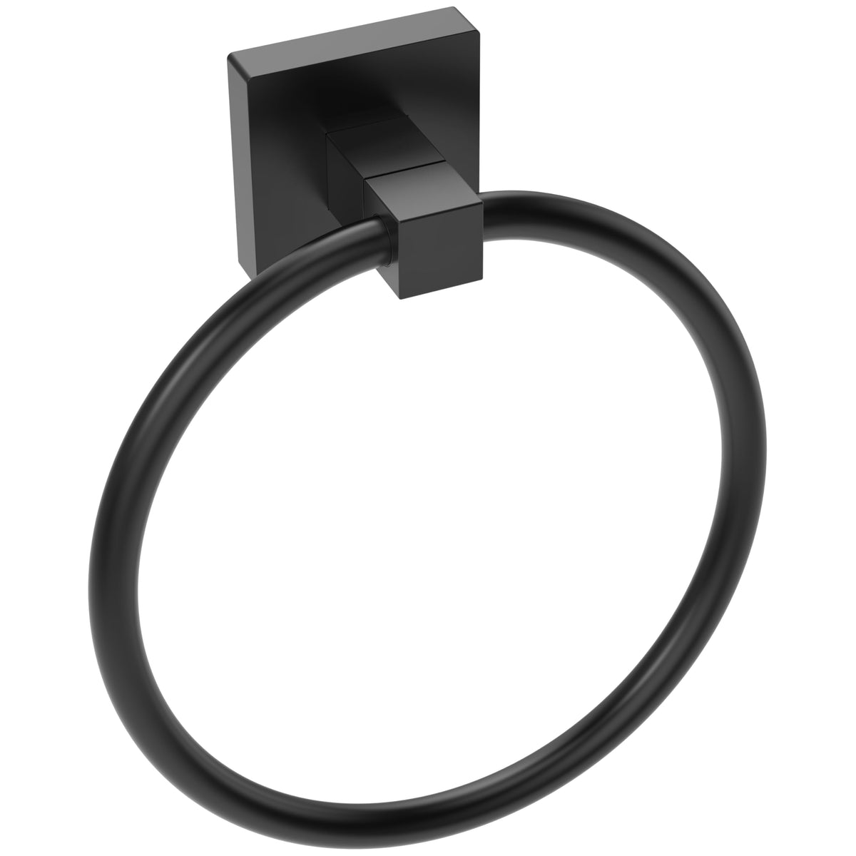 Ruacq towel ring with square base mounted on wall for stylish bathroom organization.