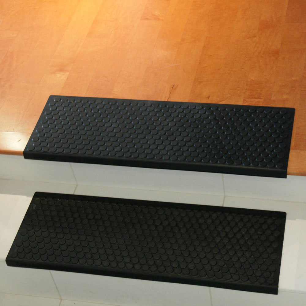 Soap-and-water cleaning keeps Rubber-Cal Coin-Grip mats looking fresh