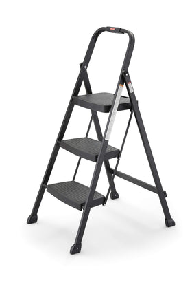 Rubbermaid 3-step steel stool folding for easy portability and quick storage