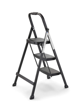 Rubbermaid 3-step steel stool with hand grip for secure ascent