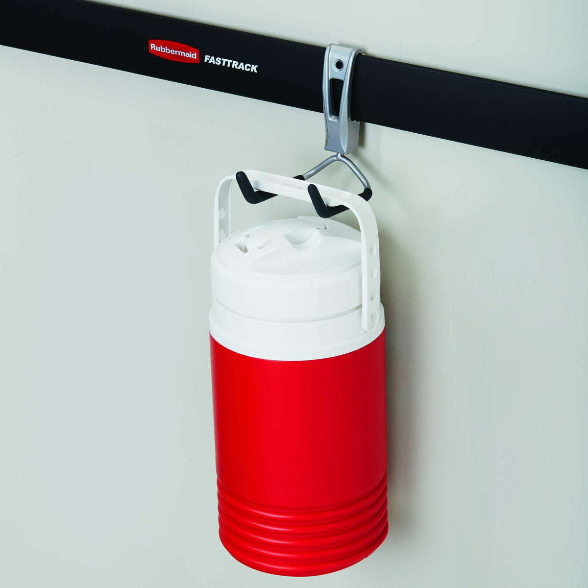 Rubbermaid 6-pack garage hooks store tools and hoses for easy access