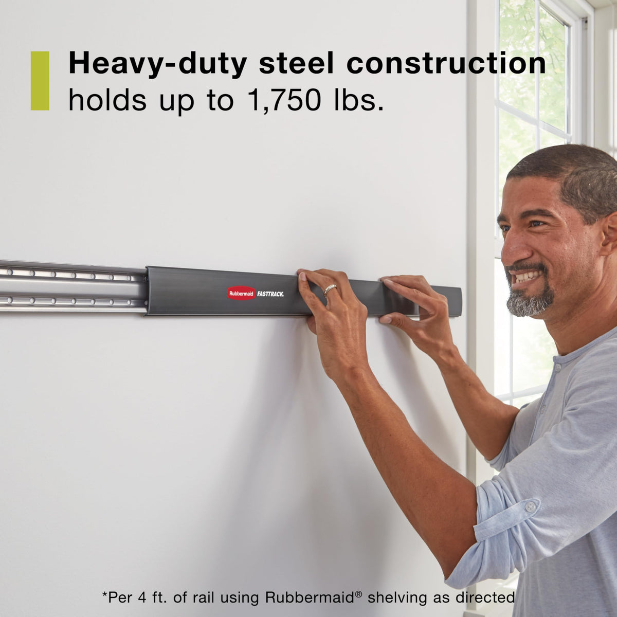 Rubbermaid FastTrack bike storage on wall keeps bikes off floor