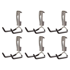 Rubbermaid FastTrack hooks on rail securely hold tools and gear up to 25 lbs