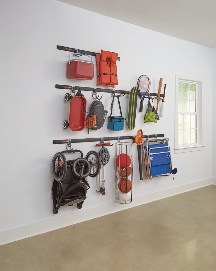 Rubbermaid FastTrack installation diagram showing simple wall mounting setup