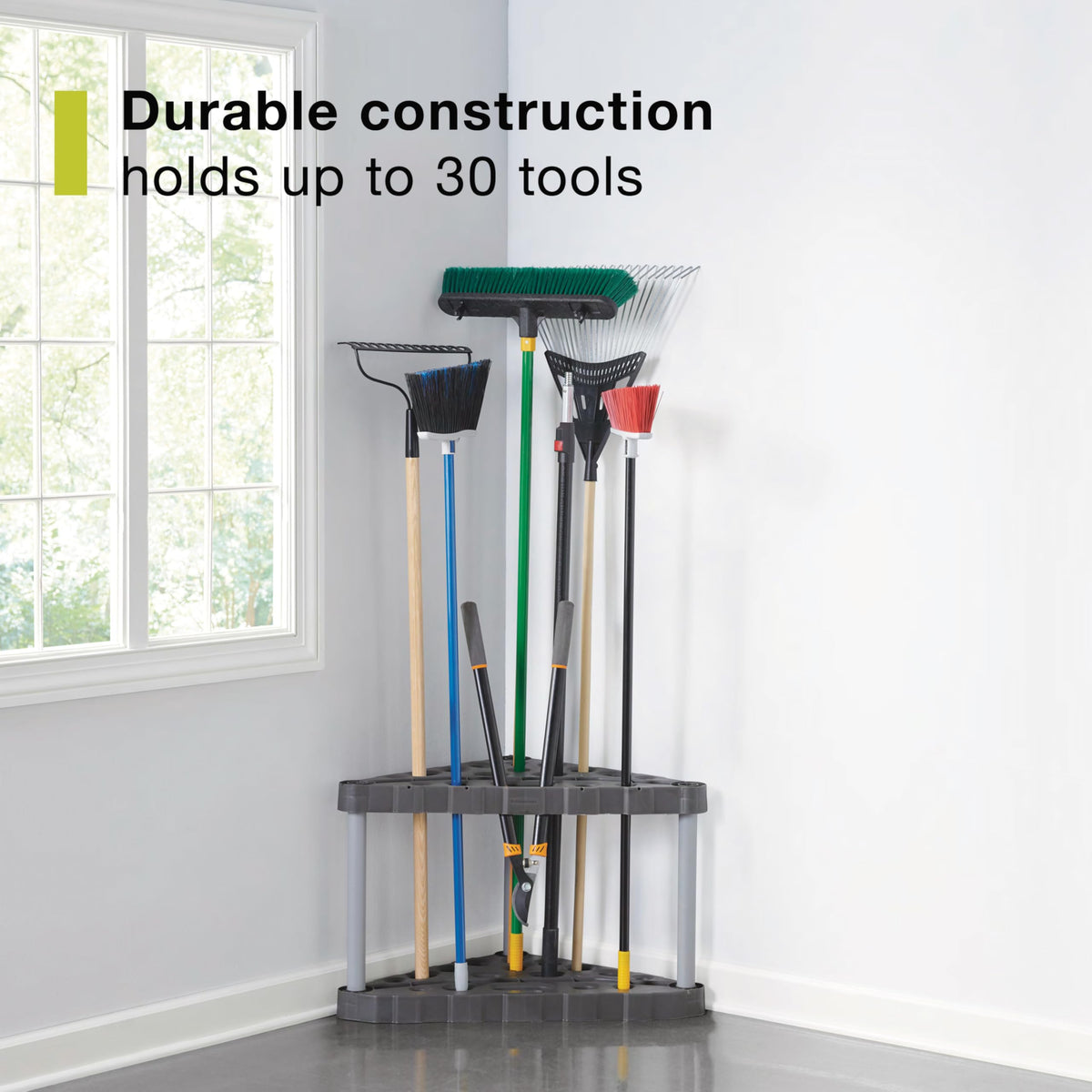 Rubbermaid FastTrack large base enhances stability during tool storage