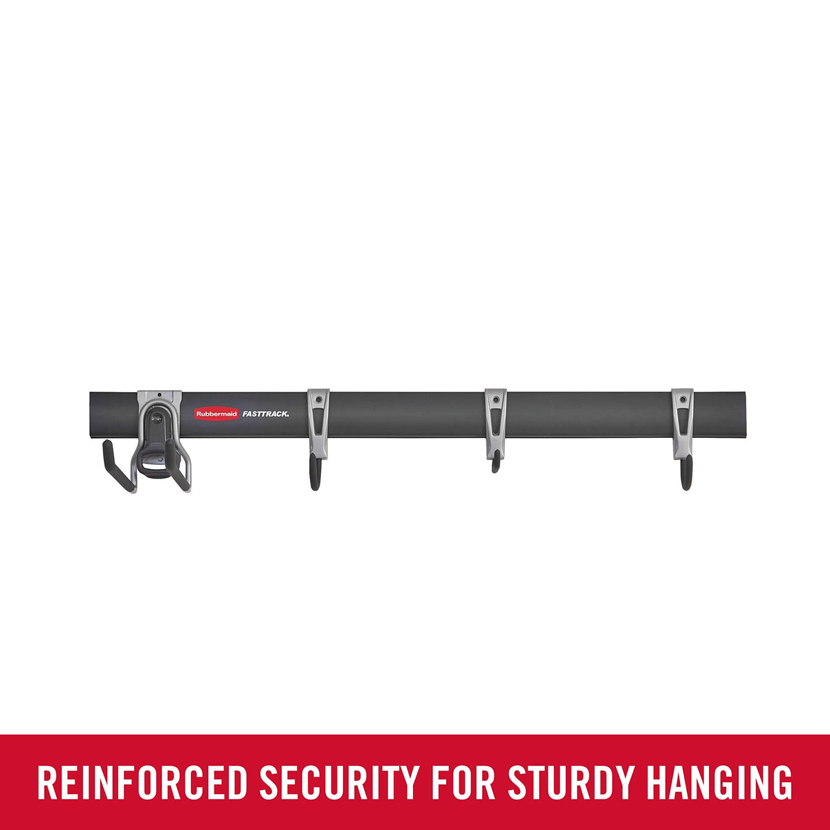 Rubbermaid FastTrack multi-purpose hook on rail for versatile storage