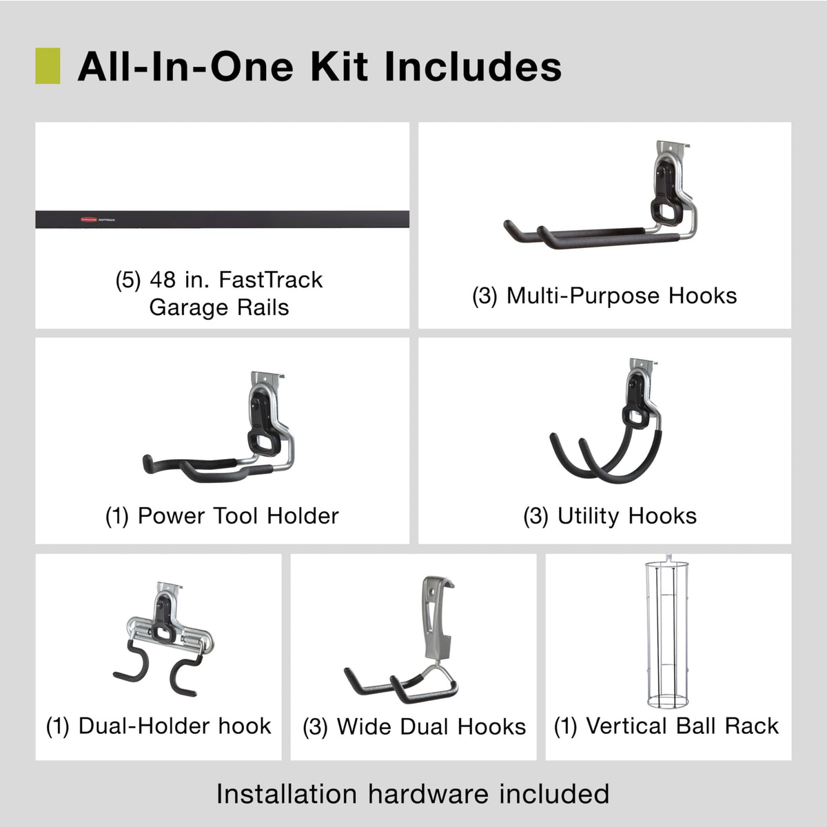 Rubbermaid FastTrack multi-purpose hook for versatile tool hanging