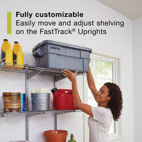 Rubbermaid FastTrack 48in rail demonstrating modular, expandable design