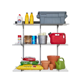 Rubbermaid FastTrack rail 48in shown with organized storage setup and sturdy support