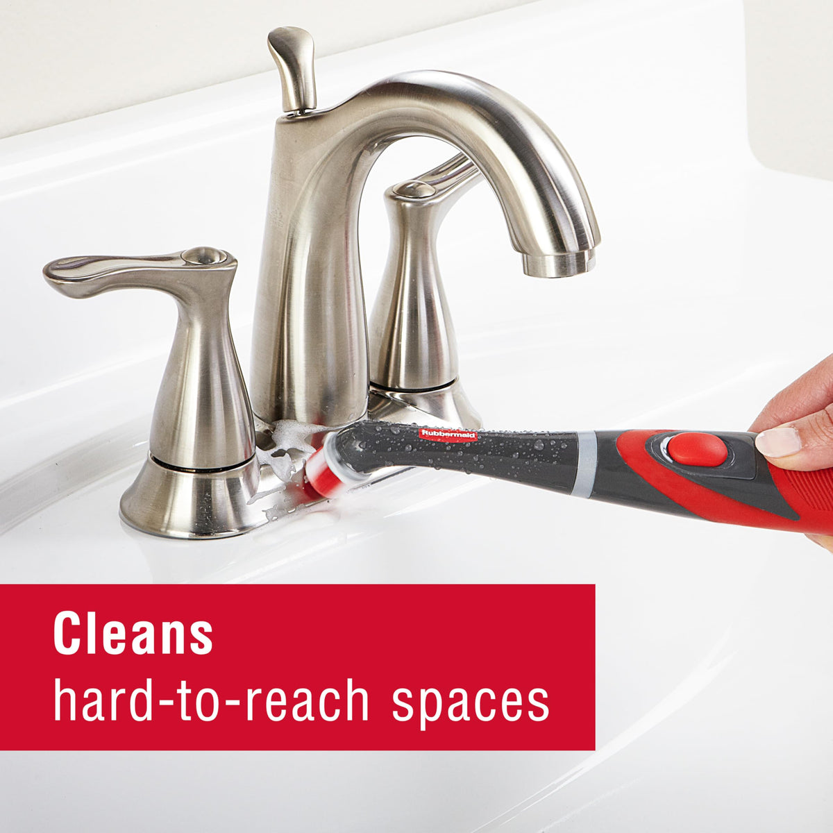 Rubbermaid Reveal Power Scrubber ergonomic-grip offers comfortable handling