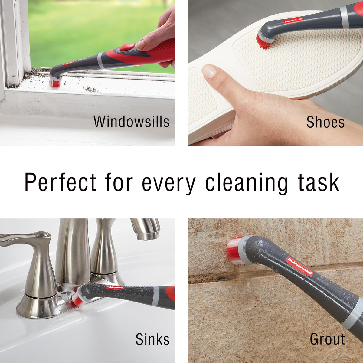 Rubbermaid Reveal Power Scrubber kitchen-tile-cleaning performs quickly